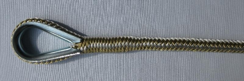 3/8" x 200' Gold & White Anchor Line - Click Image to Close